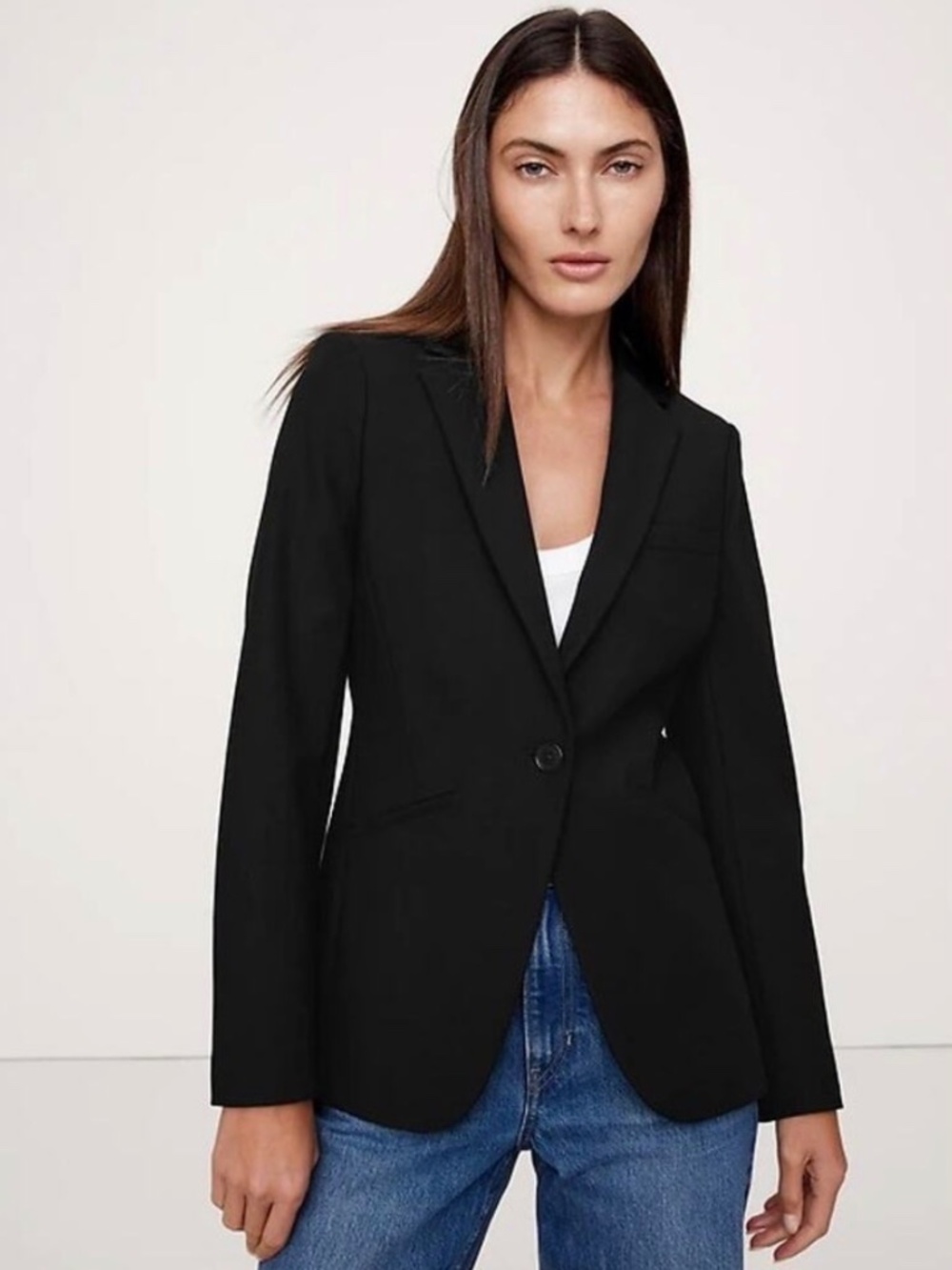Banana Republic Black Long and Lean Blazer - Size 6 Tall (6T)